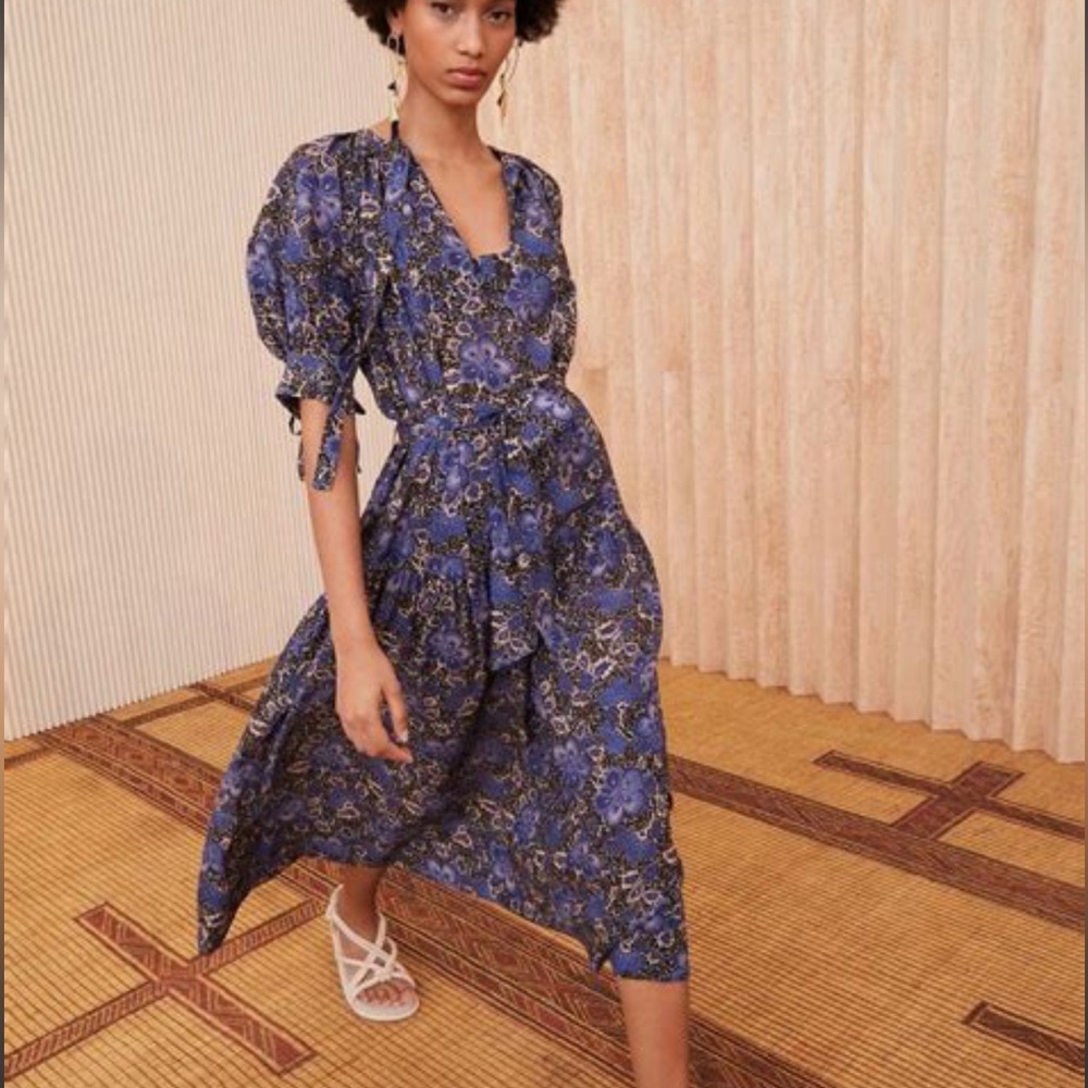 ULLA JOHNSON Selena Floral Midi Coverup Dress size Small